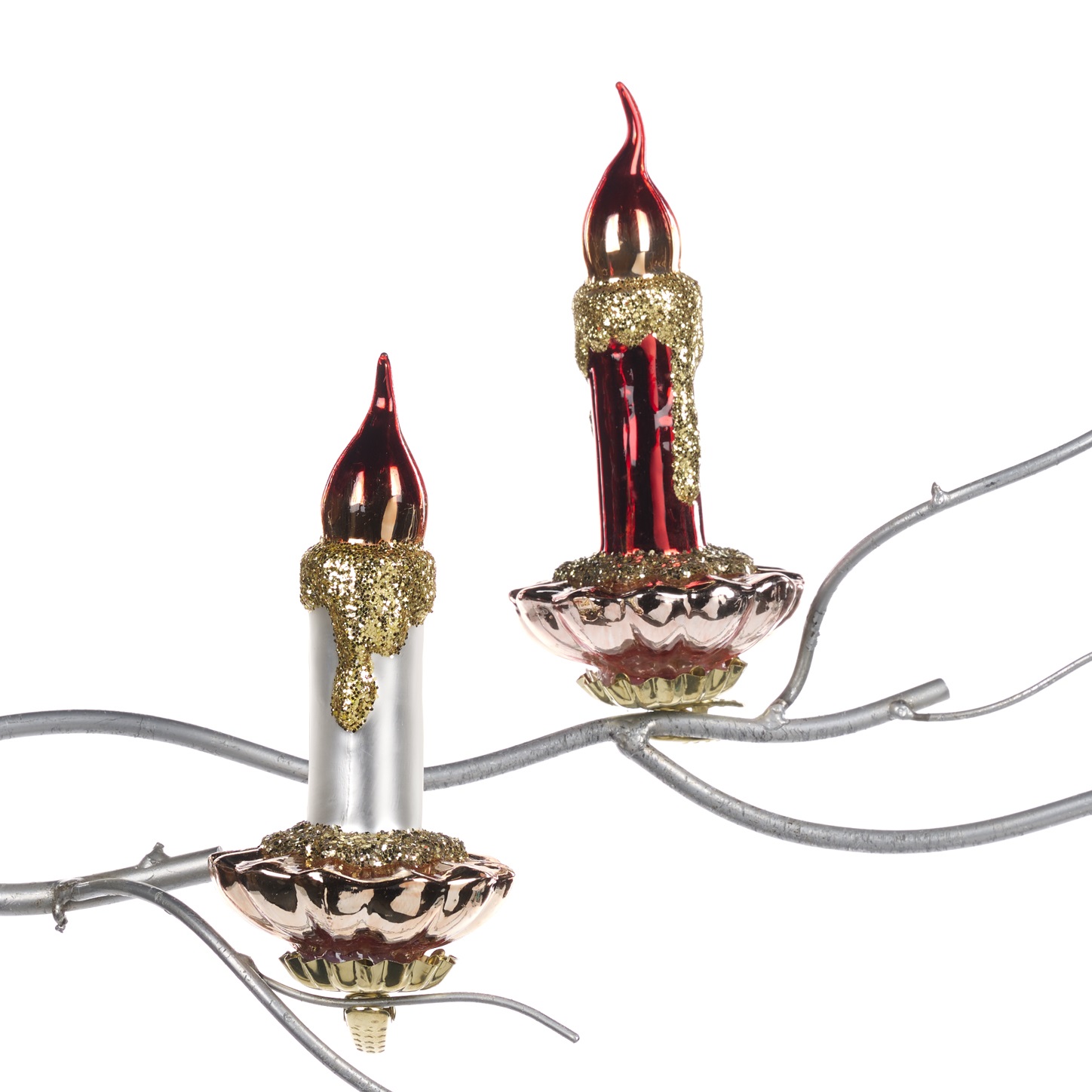 Candela decorativa in vetro con clip - H.17 cm - Goodwill